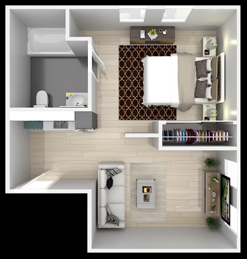 One Bedroom floor plan